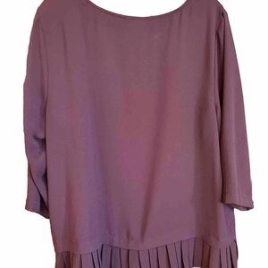 J. Jill Burgundy Top-Blouse-Tunic with Pleated Hem